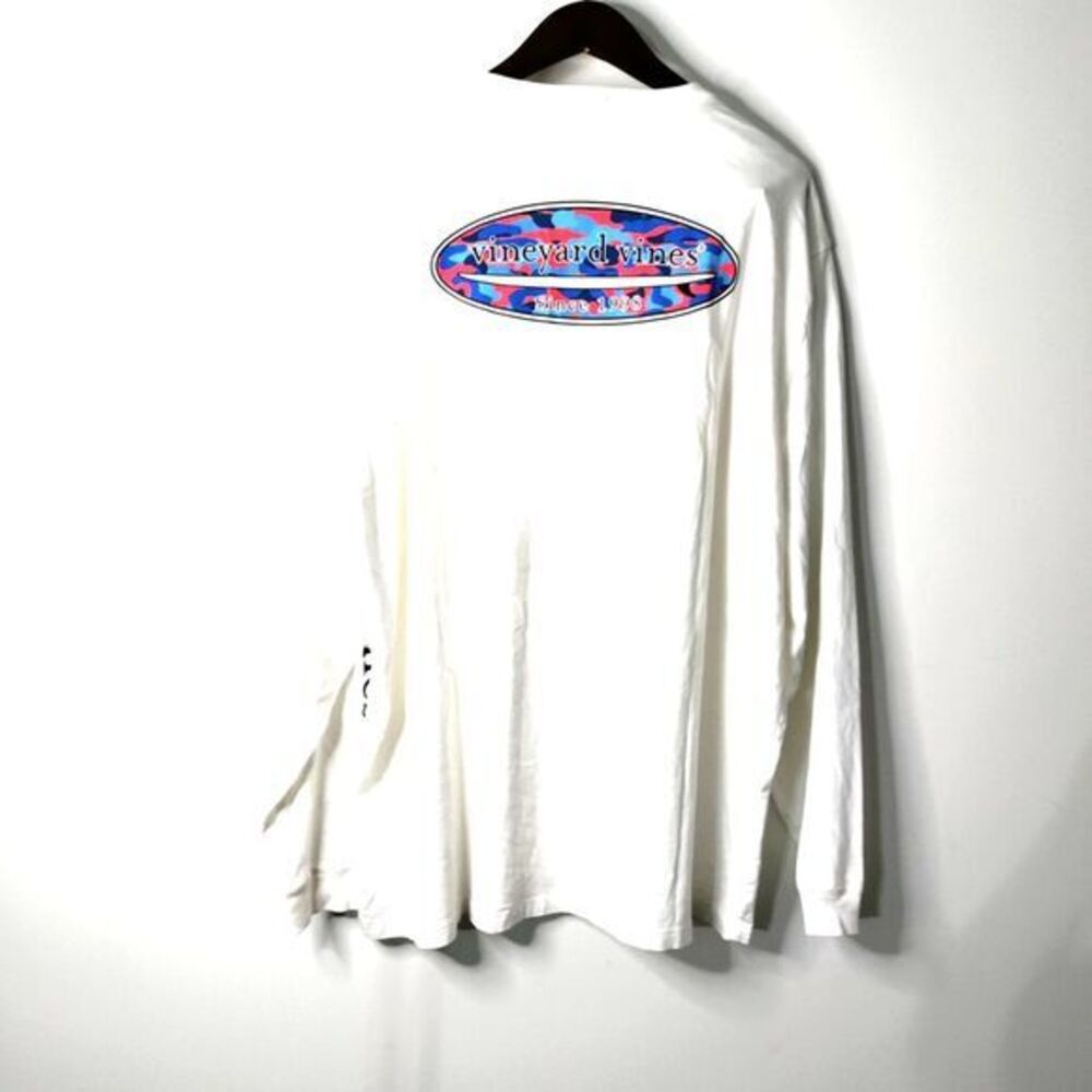 Vineyard Vines Long Sleeve Men XXL Whale Pullover Spellout Shirt Y2K Retro *READ - Picture 3 of 10